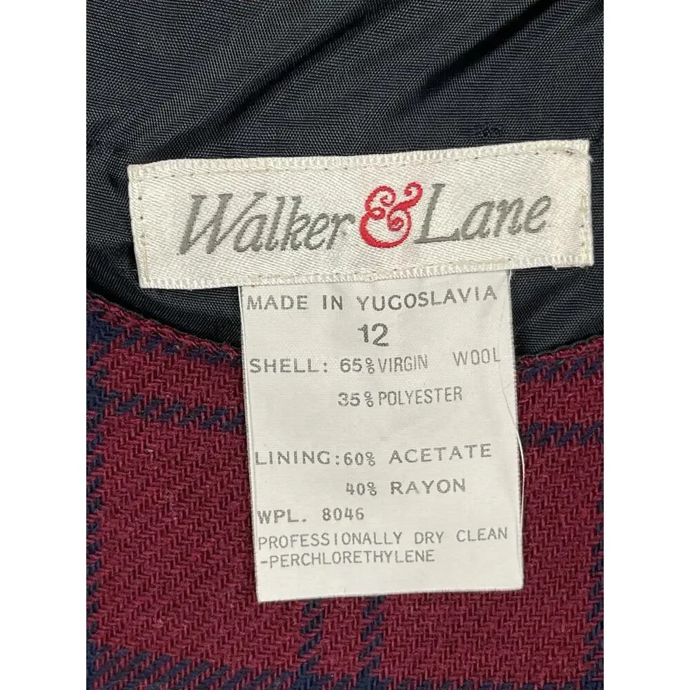 Ventage Walker & Lane Plaid Corduroy Pinafore Dress Size 12 - Picture 7 of 11